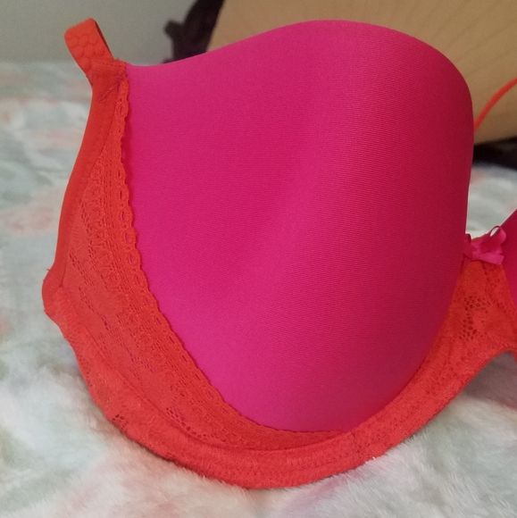 30DDD Passionata Chantelle Bra 30F Pink Plunge5919 - Picture 5 of 11